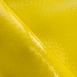 Ткань ПВХ 600 гр/м2 плотная, Жёлтый (Ширина 150см), на отрез  в Ивантеевке