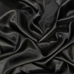 Ткань Атлас-сатин, цвет Черный (на отрез)  в Ивантеевке