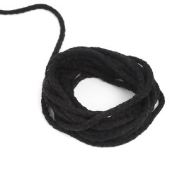 Шнур для одежды тип 2, цвет Чёрный (плетено-вязаный/полиэфир)  в Ивантеевке
